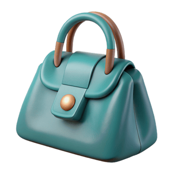 stunning rustic Teal Leather Handbag Handle Detail Cutout Isolated genuine png