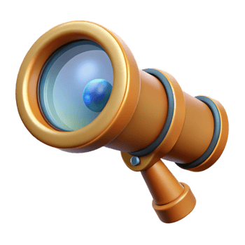 dramatic contemporary Telescope Eyepiece Cutout with Magnified View genuine png