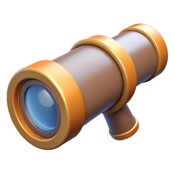 beautiful rustic Telescope Lens Close Up View Transparent Element detailed png