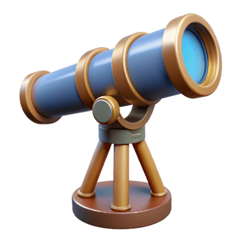 vibrant modern Telescope Side View Isolated on Transparent Background exclusive png