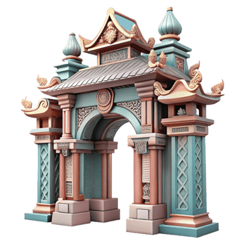 wonderful classic Temple Entrance Gate Ornate Carvings Cutout exclusive png