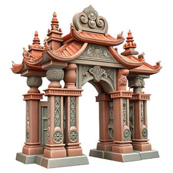 wonderful modern Temple Entrance Gate Ornate Carvings Cutout png