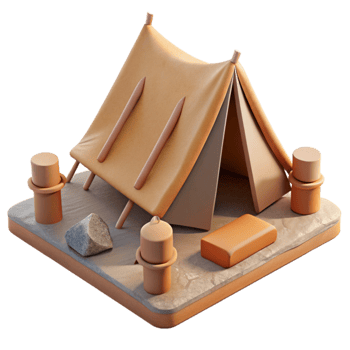 serene traditional Tent Stakes and Guy Lines Cutout detailed png