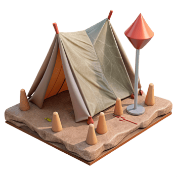 beautiful traditional Tent Stakes and Guy Lines Cutout original png