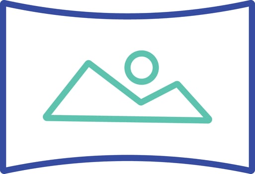 Panorama outline dual color illustration icon design vector