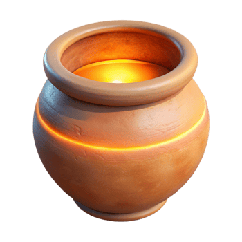 serene traditional Terracotta Pot Warm Lighting Isolated Element high quality png