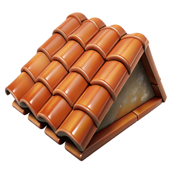 elegant creative Terracotta Roof Tiles Weathered Texture Transparent Background high resolution png