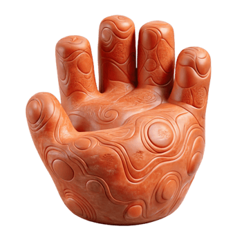 vibrant creative Terracotta Sculpture Hand Molded Transparent Background detailed png
