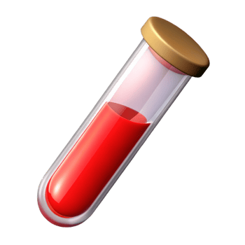 wonderful abstract Test Tube with Red Liquid Isolated on Transparent Background authentic png