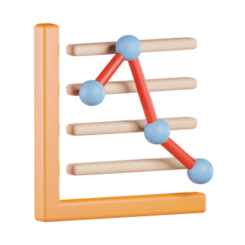 Line Chart Down 3D Icon png