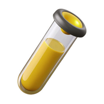 elegant abstract Test Tube with Yellow Liquid Isolated on Transparent Background professional png