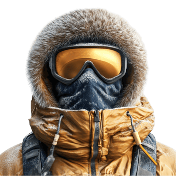 Winter Explorer in Snow Gear on Transparent Background png