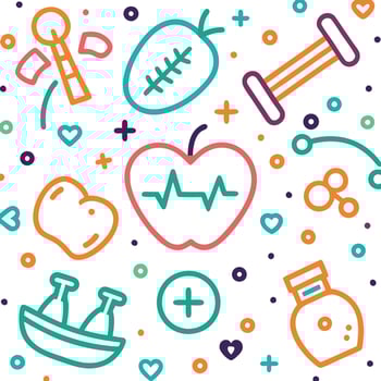 a colorful set of icons for health and medicine vector