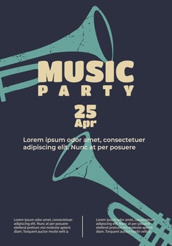 Contemporary art collage. Poster for music party in retro style. Concept of musical lifestyle, music parties,creativity, inspiration, imagination, imagination, advertising vector