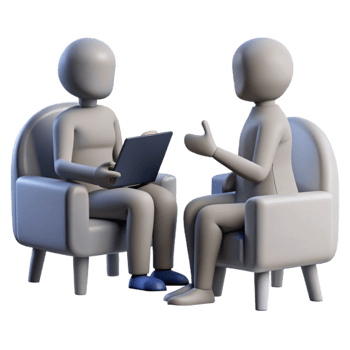 serene rustic Therapy Session Silhouette Two People Talking Isolated detailed png