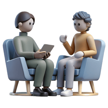serene traditional Therapy Session Silhouette Two People Talking Isolated high resolution png