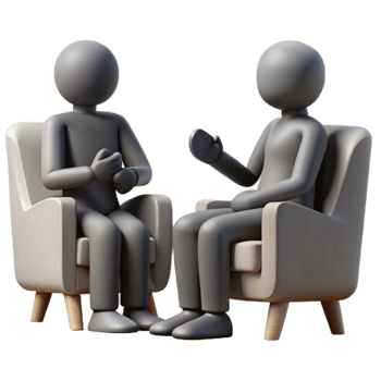 elegant creative Therapy Session Silhouette Two People Talking Isolated high resolution png