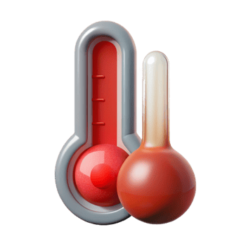 beautiful abstract Thermometer Showing High Temperature Red Hue Transparent Background exclusive png