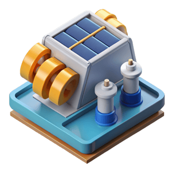 stunning traditional Tidal Energy Converter Device Isometric Illustration Isolated png