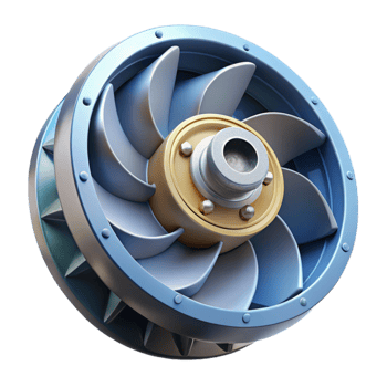 wonderful minimalist Tidal Turbine Rotor Hub Close Up Isolated high resolution png
