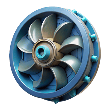 extraordinary rustic Tidal Turbine Rotor Hub Close Up Isolated png
