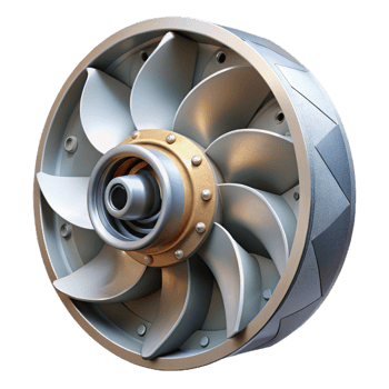 elegant contemporary Tidal Turbine Rotor Hub Close Up Isolated original png