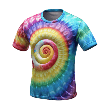 elegant traditional Tie Dye Shirt Spiral Pattern Cutout Transparent Background original png