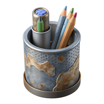 impressive abstract Tin Can Pencil Holder Desk Organizer Transparent Background high quality png