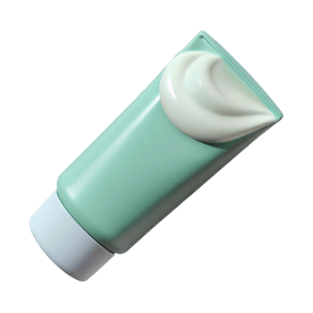 vibrant minimalist Toothpaste Tube White Minty Isolated on Transparent Background genuine png