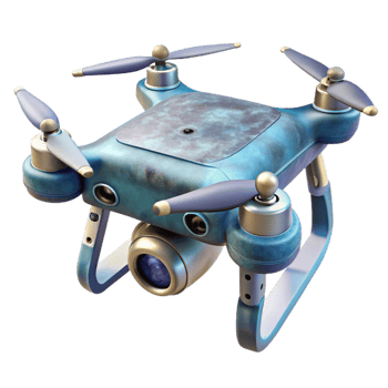 serene artistic Top View Commercial Drone with Camera Transparent Background professional png