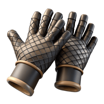 serene minimalist Torn Fishnet Gloves Black Isolated Element png