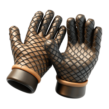 impressive traditional Torn Fishnet Gloves Black Isolated Element high resolution png