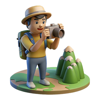 magnificent rustic Tourist Taking Photo of Scenic View Transparent authentic png