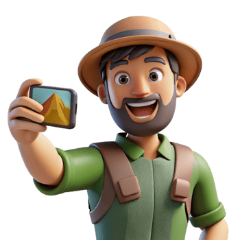 stunning traditional Tourist Taking Selfie with Scenic View Transparent professional png