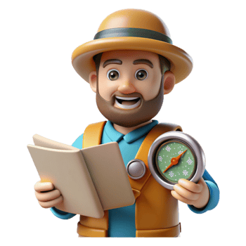 extraordinary minimalist Tourist with Map and Compass Isolated original png
