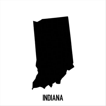 Indiana Map - black World Map International template with High detailed isolated on white background vector