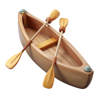 vibrant classic Traditional Canoe with Paddles Isolated professional png