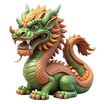 stunning vintage Traditional Chinese Dragon Statue Isolated premium png