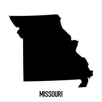 Missouri Map - black World Map International template with High detailed isolated on white background vector