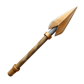 serene artistic Traditional Spear with Metal Tip Isolated professional png