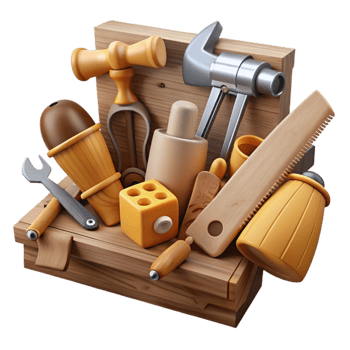 serene contemporary Traditional Woodworking Tools Collection Cutout professional png