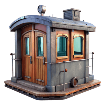 wonderful traditional Train Driver Cabin Isolated detailed png