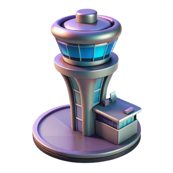 wonderful modern Transparent Background Futuristic Airport Terminal Isolated genuine png