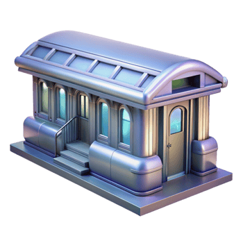 serene classic Transparent Background Futuristic Train Station Isolated exclusive png