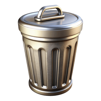 elegant vintage Trash Can Stainless Steel Modern Cutout high resolution png