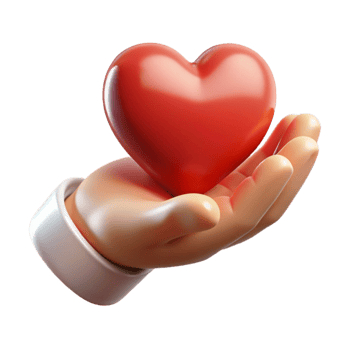 wonderful abstract Trauma Informed Care Icon Hand Holding Heart Isolated high quality png