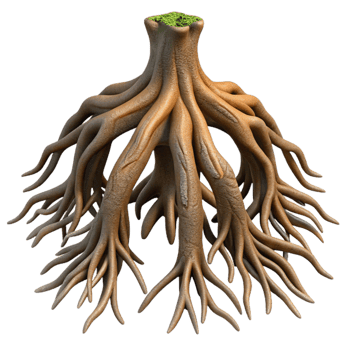 magnificent artistic Tree Roots Close Up Isolated Element authentic png