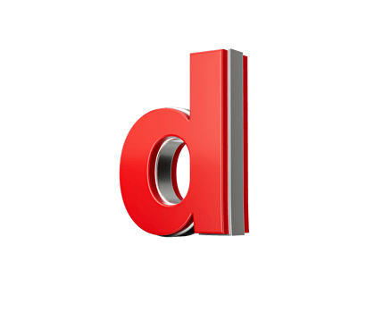 Vibrant Red Small Letter d Gleams With Its Sleek Metallic Design With Sharp Edges 3D Illustration png