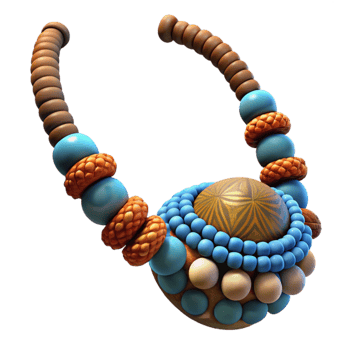 magnificent abstract Tribal Beaded Necklace Isolated Close Up high quality png