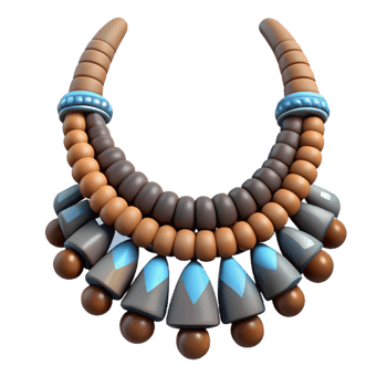 serene artistic Tribal Necklace with Beads Isolated Element genuine png